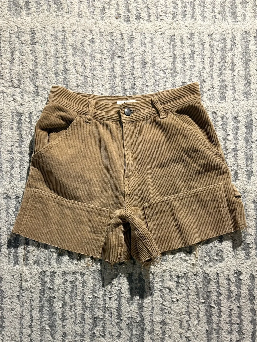 Pacsun tan corduroy cargo wide shorts size 27